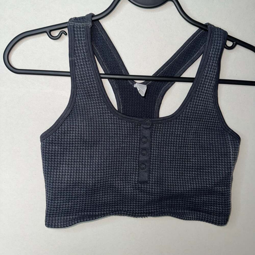 Offline by Aerie Waffle Knit Henley Racerback Crop Top Size Small